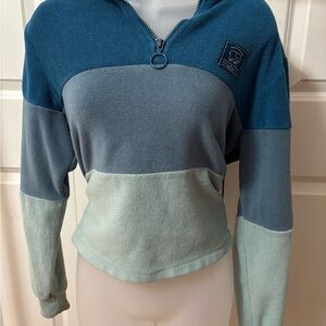 Ivory Ella Blue, Grey, And White Zip Up